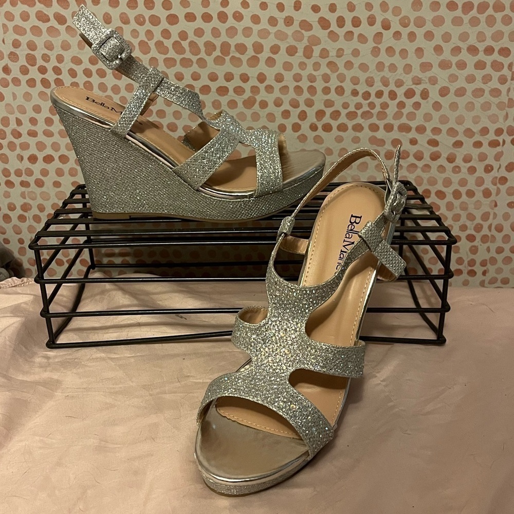 Bella Marie Santo Rhinestone Wedge Sandal